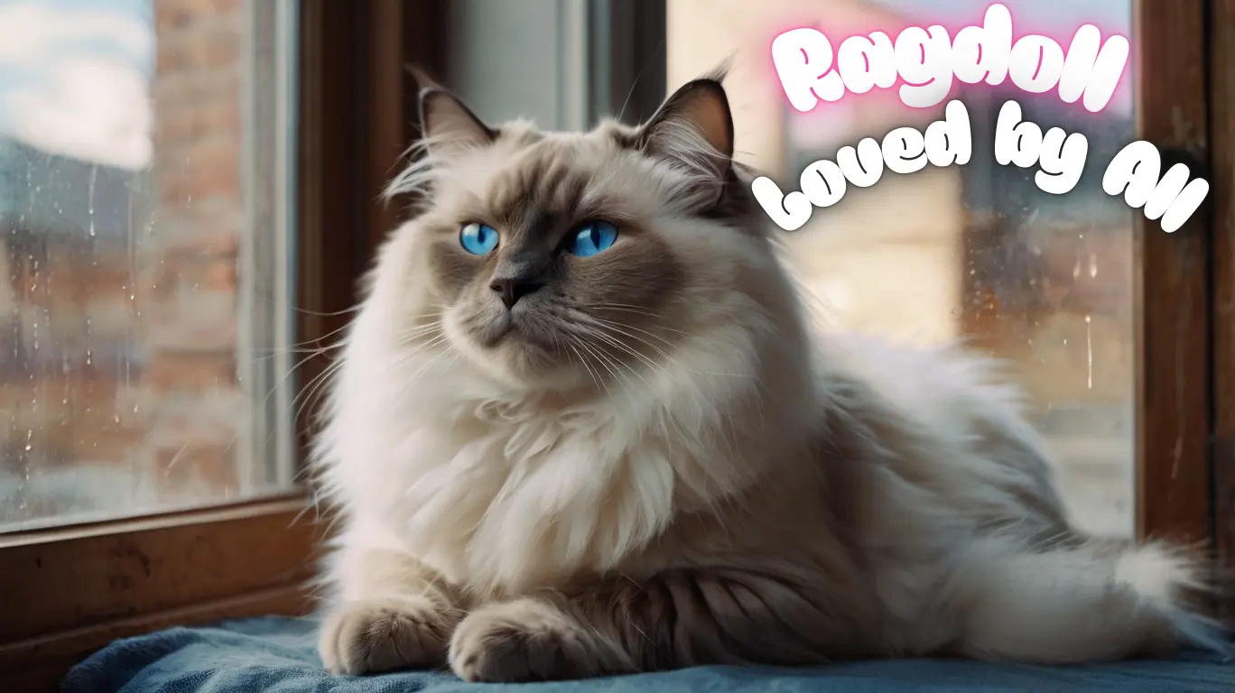 Ragdoll Cat Breed with blue eyes sitting on a sunny windowsill — Gentle by Nature, Loved by All